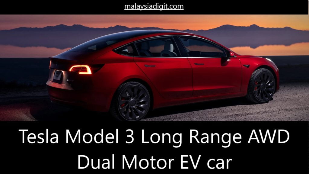 Tesla Model 3 Long Range AWD Dual Motor EV car