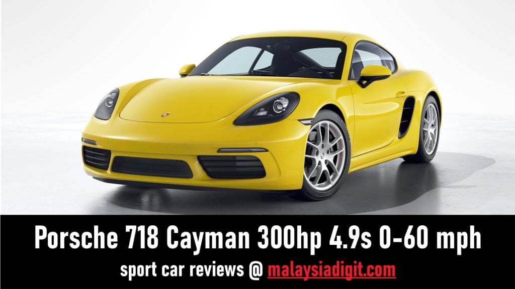 Porsche 718 Cayman 300hp 4.9s 0-60 mph reviews