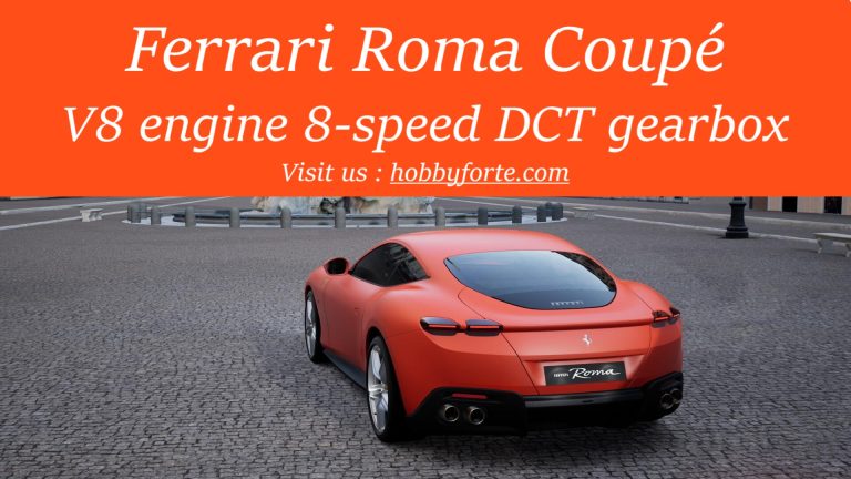 Ferrari Roma coupé V8 engine 8-speed DCT gearbox