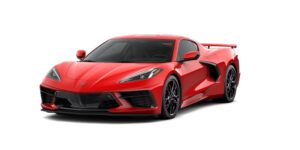 2027 Chevrolet Corvette Stingray red sports car front view